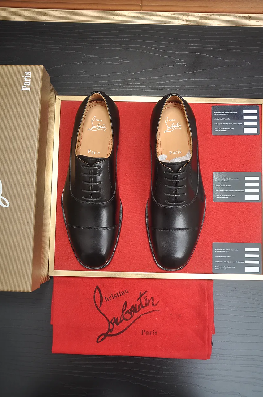 Men's shoes 💰620💶 [Chrstian Loubotin] Red-soled shoes 💋Original mold opening, the highest version on the market, purely handmade ➕Imported cowhide uppers, first-layer water-dyed cowhide lining! Original EU high-gloss outsole. 38 to 45 (45 customized),
